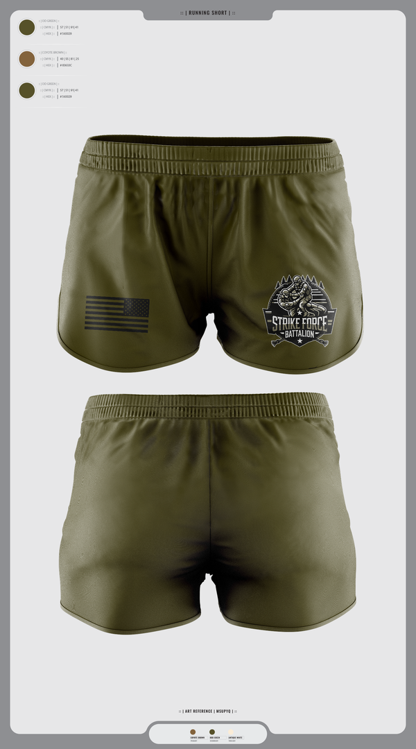 Womens Shorts, Strike force Battalion, Army, Teamtime, Team time, sublimation, custom sports apparel, team uniforms, spirit wear, spiritwear, sports uniforms, custom shirts, team store, custom team store, fundraiser sports, apparel fundraiser