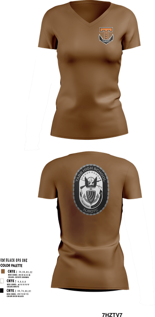 Womens Short Sleeve Vneck Shirt, Tabb NJROTC, Navy, Teamtime, Team time, sublimation, custom sports apparel, team uniforms, spirit wear, spiritwear, sports uniforms, custom shirts, team store, custom team store, fundraiser sports, apparel fundraiser