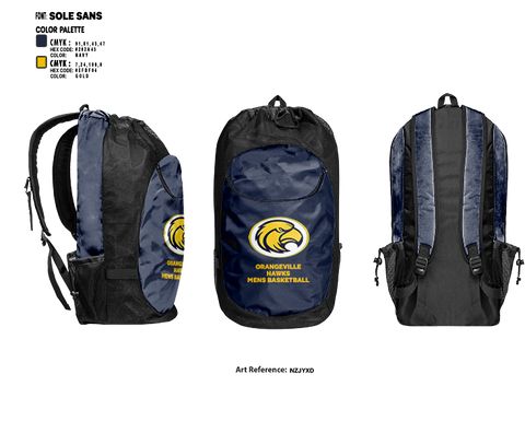Gear Bag, Orangeville Hawks Basketball, Men's Basketball, Teamtime, Team time, sublimation, custom sports apparel, team uniforms, spirit wear, spiritwear, sports uniforms, custom shirts, team store, custom team store, fundraiser sports, apparel fundraiser