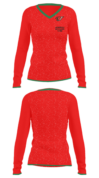 Women's Long Sleeve Vneck Shirt, Jacksonville High School Tennis, Tennis, Teamtime, Team time, sublimation, custom sports apparel, team uniforms, spirit wear, spiritwear, sports uniforms, custom shirts, team store, custom team store, fundraiser sports, apparel fundraiser