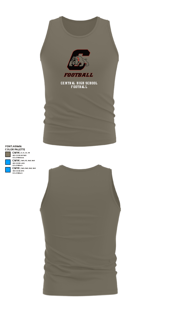 Tank Top, Central High School Football, Football, Teamtime, Team time, sublimation, custom sports apparel, team uniforms, spirit wear, spiritwear, sports uniforms, custom shirts, team store, custom team store, fundraiser sports, apparel fundraiser