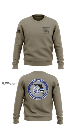 Crew Neck Sweatshirt, Broward Fraternal Order of Police, Police, Teamtime, Team time, sublimation, custom sports apparel, team uniforms, spirit wear, spiritwear, sports uniforms, custom shirts, team store, custom team store, fundraiser sports, apparel fundraiser