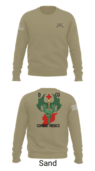 Crew Neck Sweatshirt, D-co 1-114th, Army, Teamtime, Team time, sublimation, custom sports apparel, team uniforms, spirit wear, spiritwear, sports uniforms, custom shirts, team store, custom team store, fundraiser sports, apparel fundraiser
