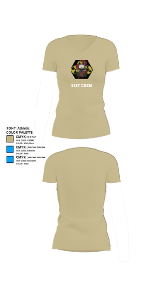Women's Short Sleeve Vneck Shirt, 51st Chem, Army, Teamtime, Team time, sublimation, custom sports apparel, team uniforms, spirit wear, spiritwear, sports uniforms, custom shirts, team store, custom team store, fundraiser sports, apparel fundraiser