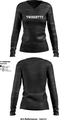 Twobentyy 97232244 Women's Long Sleeve V-neck Shirt -1 1