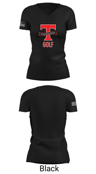 Womens Short Sleeve Vneck Shirt, Tillamook High School Golf, Golf, Teamtime, Team time, sublimation, custom sports apparel, team uniforms, spirit wear, spiritwear, sports uniforms, custom shirts, team store, custom team store, fundraiser sports, apparel fundraiser