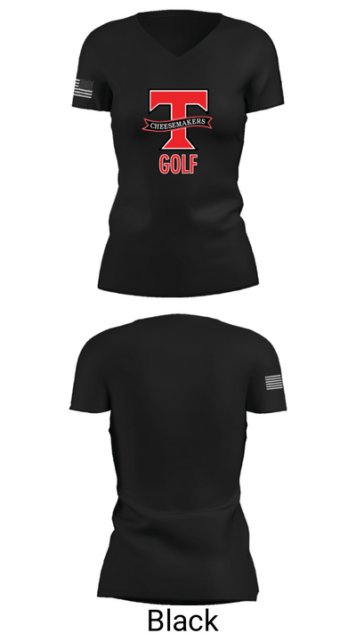 Tillamook High School Golf 20203804 Women's Short Sleeve V-neck Shirt - 38
