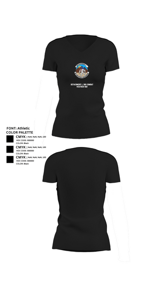 Womens Short Sleeve Vneck Shirt, Detachment 1, 3rd Combat Weather Sqd, Air Force, Teamtime, Team time, sublimation, custom sports apparel, team uniforms, spirit wear, spiritwear, sports uniforms, custom shirts, team store, custom team store, fundraiser sports, apparel fundraiser