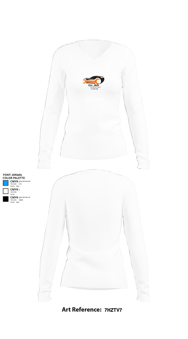 Womens Long Sleeve Vneck Shirt, Cox Auto, , Teamtime, Team time, sublimation, custom sports apparel, team uniforms, spirit wear, spiritwear, sports uniforms, custom shirts, team store, custom team store, fundraiser sports, apparel fundraiser