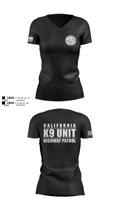 VALLEY K9 75951631 Women's Short Sleeve V-neck Shirt - 2