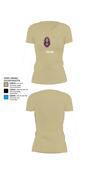 Womens Short Sleeve Vneck Shirt, 7th CST, Army, Teamtime, Team time, sublimation, custom sports apparel, team uniforms, spirit wear, spiritwear, sports uniforms, custom shirts, team store, custom team store, fundraiser sports, apparel fundraiser