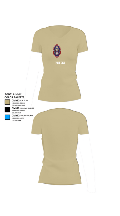 7th CST 5552337 Women's Short Sleeve V-neck Shirt - 84