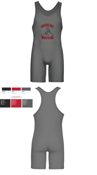 Wrestling Singlet, Andrews Wildcats, Wrestling, Teamtime, Team time, sublimation, custom sports apparel, team uniforms, spirit wear, spiritwear, sports uniforms, custom shirts, team store, custom team store, fundraiser sports, apparel fundraiser