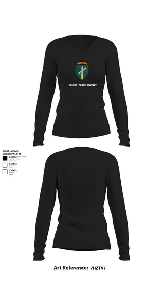 Womens Long Sleeve Vneck Shirt, Charlie “Chaos” Company, , Teamtime, Team time, sublimation, custom sports apparel, team uniforms, spirit wear, spiritwear, sports uniforms, custom shirts, team store, custom team store, fundraiser sports, apparel fundraiser