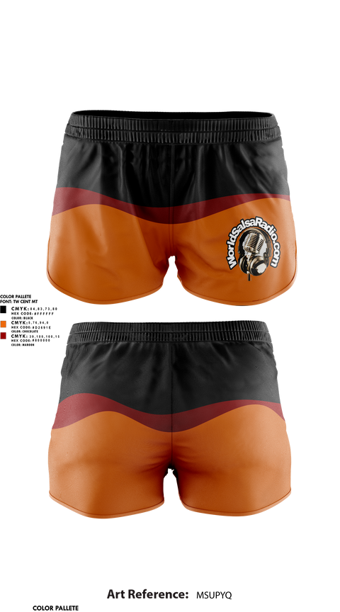 Womens Shorts, WorldSalsaRadio.com, , Teamtime, Team time, sublimation, custom sports apparel, team uniforms, spirit wear, spiritwear, sports uniforms, custom shirts, team store, custom team store, fundraiser sports, apparel fundraiser