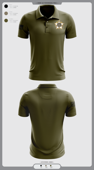 Short Sleeve Performance Polo, Deputy Cleveland, Police, Teamtime, Team time, sublimation, custom sports apparel, team uniforms, spirit wear, spiritwear, sports uniforms, custom shirts, team store, custom team store, fundraiser sports, apparel fundraiser