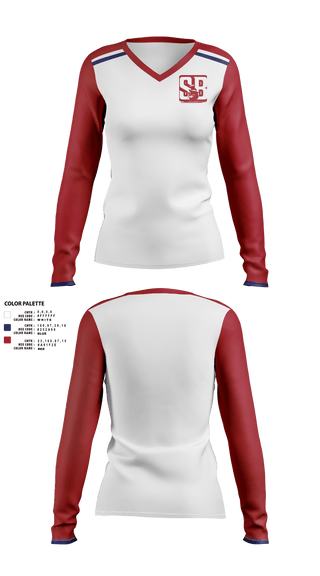 Womens Long Sleeve Vneck Shirt, Sturgeon Bay High School Band, Spirit Store, Teamtime, Team time, sublimation, custom sports apparel, team uniforms, spirit wear, spiritwear, sports uniforms, custom shirts, team store, custom team store, fundraiser sports, apparel fundraiser