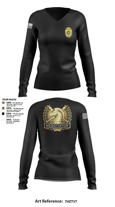 HCSO CNT 41668250 Women's Long Sleeve V-neck Shirt - 3