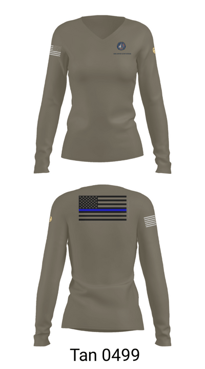 NAVAL SUPPORT ACTIVITY BETHESDA SECURITY FORCES 28838405 Women's Long Sleeve V-neck Shirt - 73
