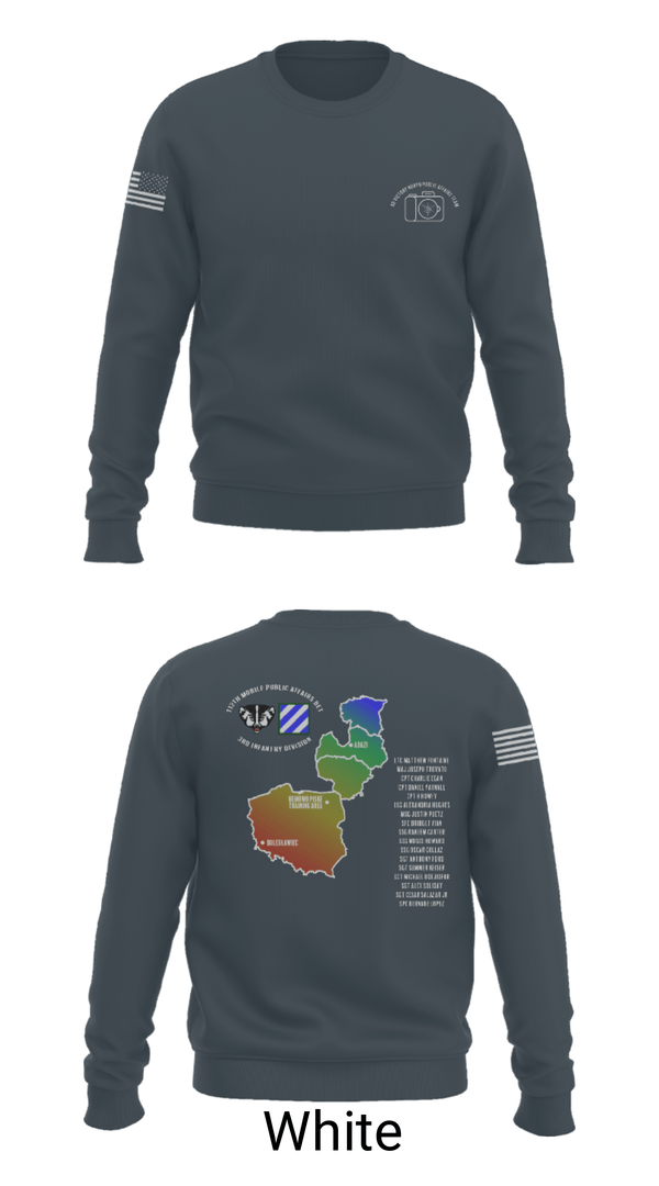 Crew Neck Sweatshirt, 112 MPAD, Army, Teamtime, Team time, sublimation, custom sports apparel, team uniforms, spirit wear, spiritwear, sports uniforms, custom shirts, team store, custom team store, fundraiser sports, apparel fundraiser