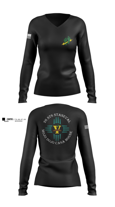 26 Stan Eval 66714943 Women's Long Sleeve V-neck Shirt - 10