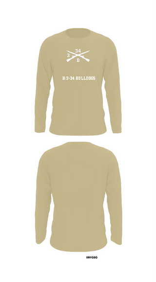 Long Sleeve Performance Shirt, B/3-34 Bulldogs, Army, Teamtime, Team time, sublimation, custom sports apparel, team uniforms, spirit wear, spiritwear, sports uniforms, custom shirts, team store, custom team store, fundraiser sports, apparel fundraiser