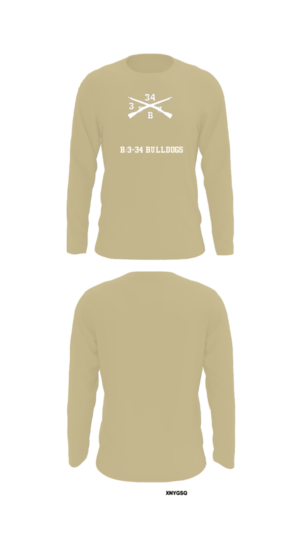 Long Sleeve Performance Shirt, B/3-34 Bulldogs, Army, Teamtime, Team time, sublimation, custom sports apparel, team uniforms, spirit wear, spiritwear, sports uniforms, custom shirts, team store, custom team store, fundraiser sports, apparel fundraiser