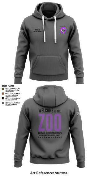 Hoodie, Charger Co. / 2-112th Infantry Battalion, National Guard, Teamtime, Team time, sublimation, custom sports apparel, team uniforms, spirit wear, spiritwear, sports uniforms, custom shirts, team store, custom team store, fundraiser sports, apparel fundraiser