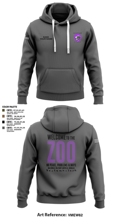 Charger Co. / 2-112th Infantry Battalion 37738588 Hoodie - 29