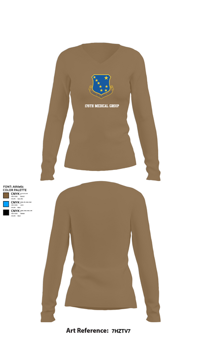 176th Medical Group 86455833 Women's Long Sleeve V-neck Shirt - 2
