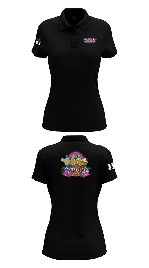 Womens Short Sleeve Performance Polo, Sweet Thangs, , Teamtime, Team time, sublimation, custom sports apparel, team uniforms, spirit wear, spiritwear, sports uniforms, custom shirts, team store, custom team store, fundraiser sports, apparel fundraiser