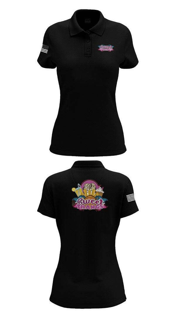 Womens Short Sleeve Performance Polo, Sweet Thangs, , Teamtime, Team time, sublimation, custom sports apparel, team uniforms, spirit wear, spiritwear, sports uniforms, custom shirts, team store, custom team store, fundraiser sports, apparel fundraiser