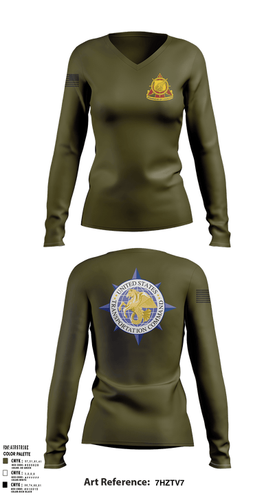 773rd transportation company 77722700 Women's Long Sleeve V-neck Shirt - 131