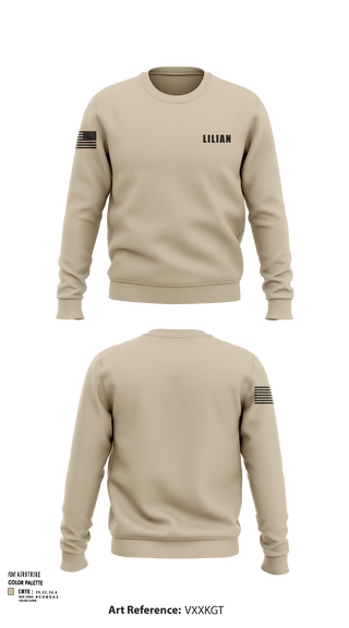 Crew Neck Sweatshirt, LILIAN, Army, Teamtime, Team time, sublimation, custom sports apparel, team uniforms, spirit wear, spiritwear, sports uniforms, custom shirts, team store, custom team store, fundraiser sports, apparel fundraiser