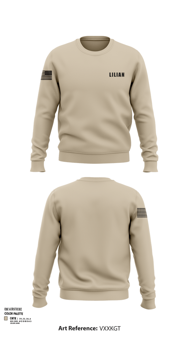 Crew Neck Sweatshirt, LILIAN, Army, Teamtime, Team time, sublimation, custom sports apparel, team uniforms, spirit wear, spiritwear, sports uniforms, custom shirts, team store, custom team store, fundraiser sports, apparel fundraiser