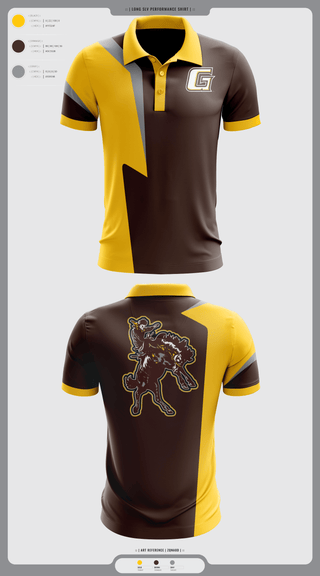 Short Sleeve Performance Polo, Garden City Broncbusters, Golf, Teamtime, Team time, sublimation, custom sports apparel, team uniforms, spirit wear, spiritwear, sports uniforms, custom shirts, team store, custom team store, fundraiser sports, apparel fundraiser