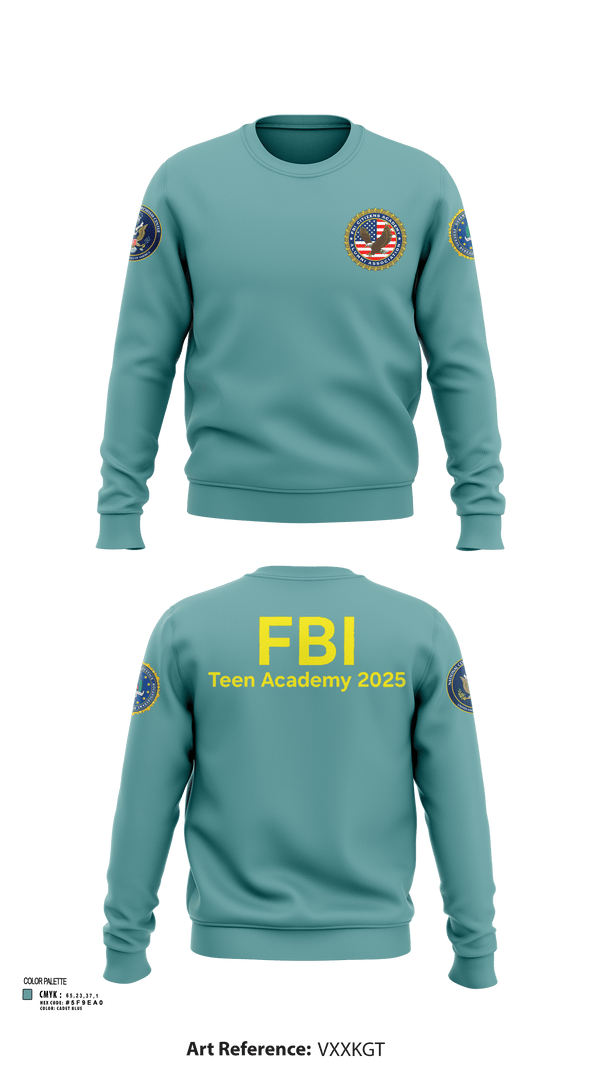 Crew Neck Sweatshirt, FBI Citizens Academy, , Teamtime, Team time, sublimation, custom sports apparel, team uniforms, spirit wear, spiritwear, sports uniforms, custom shirts, team store, custom team store, fundraiser sports, apparel fundraiser