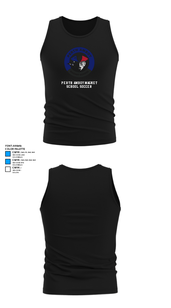 Tank Top, Perth Amboy Magnet School Soccer, Men's Soccer, Teamtime, Team time, sublimation, custom sports apparel, team uniforms, spirit wear, spiritwear, sports uniforms, custom shirts, team store, custom team store, fundraiser sports, apparel fundraiser