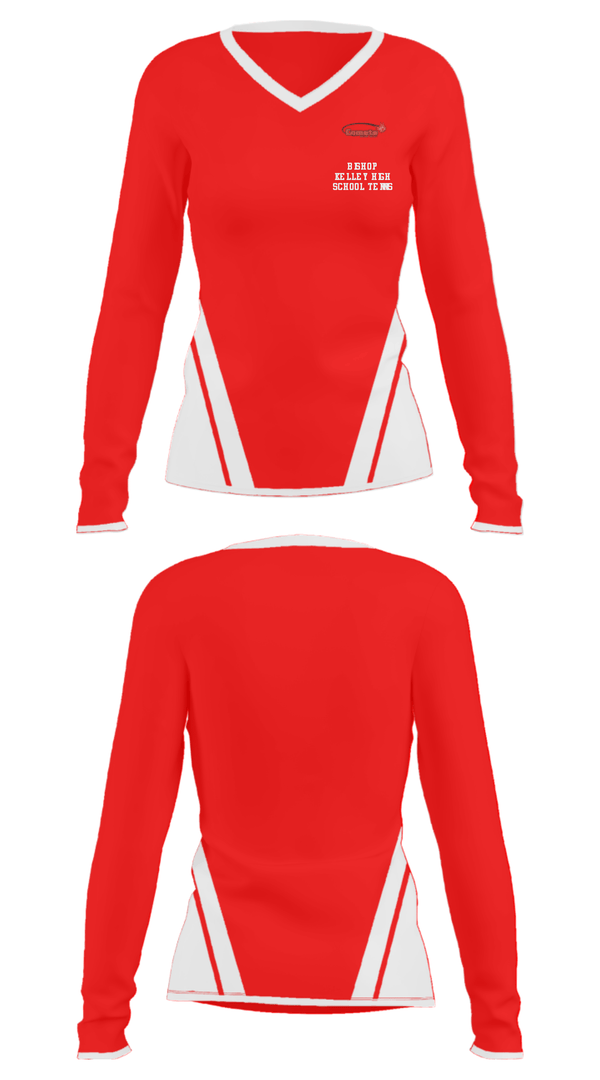Women's Long Sleeve Vneck Shirt, Bishop Kelley High School Tennis, Tennis, Teamtime, Team time, sublimation, custom sports apparel, team uniforms, spirit wear, spiritwear, sports uniforms, custom shirts, team store, custom team store, fundraiser sports, apparel fundraiser