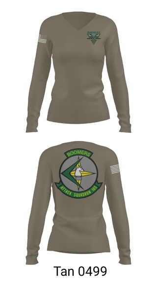 Women's Long Sleeve Vneck Shirt, VA-165 Boomers, , Teamtime, Team time, sublimation, custom sports apparel, team uniforms, spirit wear, spiritwear, sports uniforms, custom shirts, team store, custom team store, fundraiser sports, apparel fundraiser