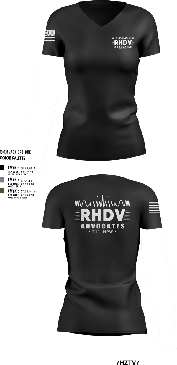 Womens Short Sleeve Vneck Shirt, 711 HPW/RHDV, Army, Teamtime, Team time, sublimation, custom sports apparel, team uniforms, spirit wear, spiritwear, sports uniforms, custom shirts, team store, custom team store, fundraiser sports, apparel fundraiser