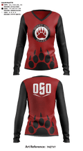 West Oso High School Cheer 34126065 Women's Long Sleeve V-neck Shirt - 41