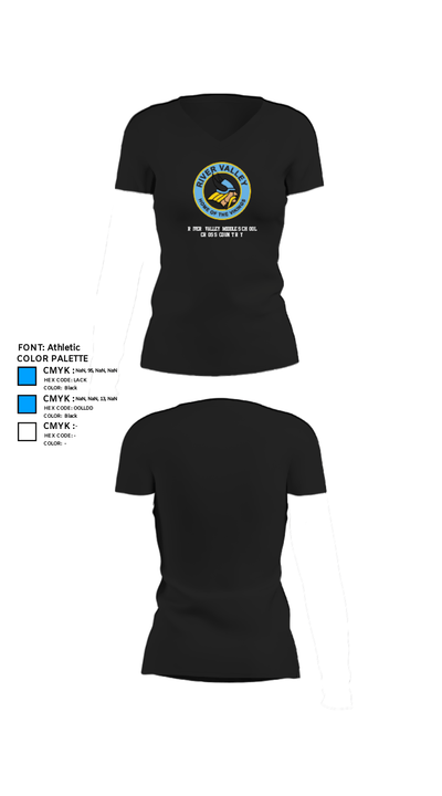 River Valley Middle School Cross Country 32039733 Women's Short Sleeve V-neck Shirt - 37