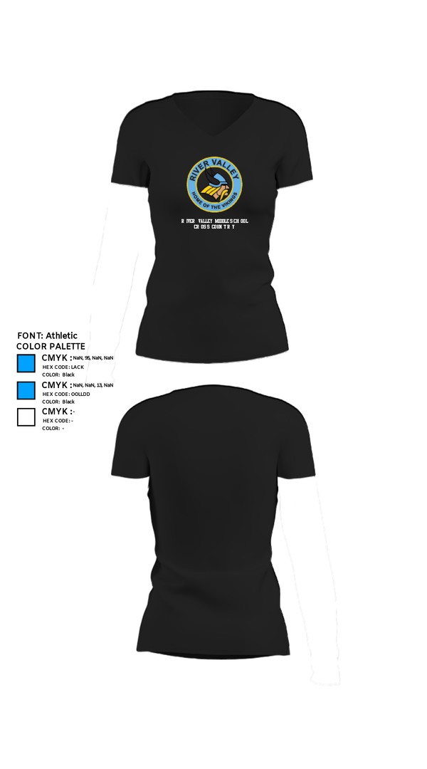 Womens Short Sleeve Vneck Shirt, River Valley Middle School Cross Country, Cross Country, Teamtime, Team time, sublimation, custom sports apparel, team uniforms, spirit wear, spiritwear, sports uniforms, custom shirts, team store, custom team store, fundraiser sports, apparel fundraiser