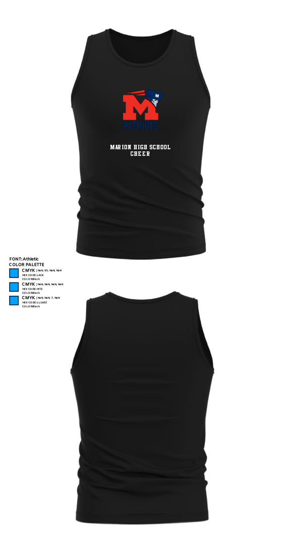 Tank Top, Marion High School Cheer, Cheer, Teamtime, Team time, sublimation, custom sports apparel, team uniforms, spirit wear, spiritwear, sports uniforms, custom shirts, team store, custom team store, fundraiser sports, apparel fundraiser