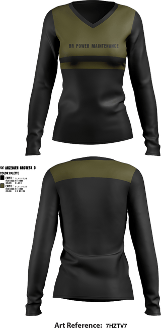 Womens Long Sleeve Vneck Shirt, br power maintenance, , Teamtime, Team time, sublimation, custom sports apparel, team uniforms, spirit wear, spiritwear, sports uniforms, custom shirts, team store, custom team store, fundraiser sports, apparel fundraiser