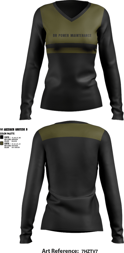 br power maintenance 65016715 Women's Long Sleeve V-neck Shirt - 1