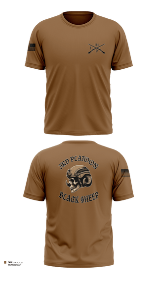 Short Sleeve Performance Shirt, 3rd PLT Black SheepDelta company 114, Army, Teamtime, Team time, sublimation, custom sports apparel, team uniforms, spirit wear, spiritwear, sports uniforms, custom shirts, team store, custom team store, fundraiser sports, apparel fundraiser
