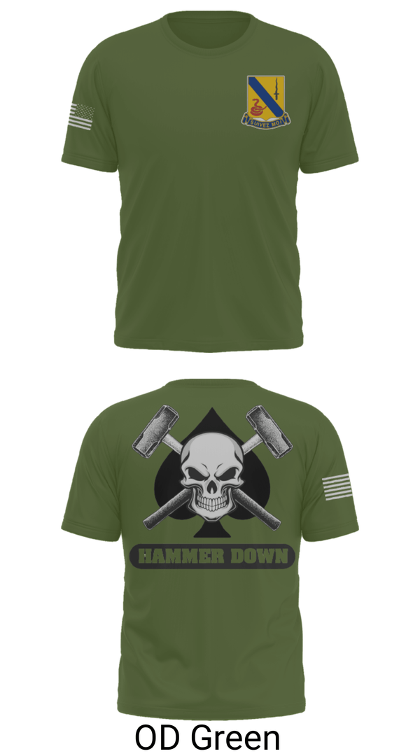 Old School Cotton Feel Shirt, 2-14 CAV ACE HIGH, Army, Teamtime, Team time, sublimation, custom sports apparel, team uniforms, spirit wear, spiritwear, sports uniforms, custom shirts, team store, custom team store, fundraiser sports, apparel fundraiser