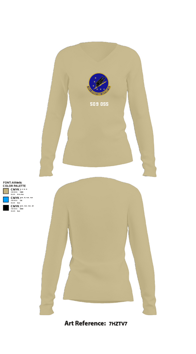 509 OSS 20473594 Women's Long Sleeve V-neck Shirt - 82